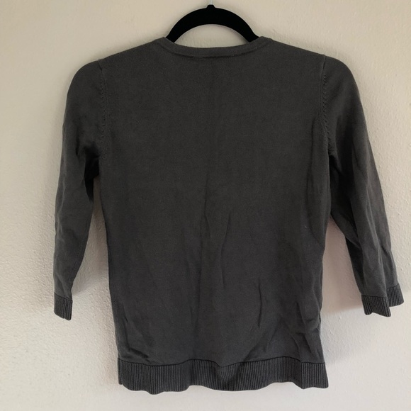 Ann Taylor Loft Gray Cardigan with Floral Details - Picture 3 of 4